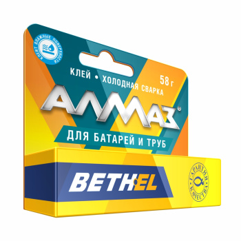 Клей холодная сварка Алмаз для батарей и труб, со стальным наполнителем, 58 г