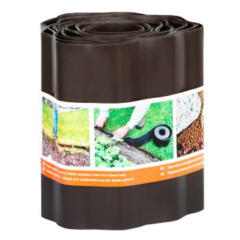 Бордюрная лента Садовая для грядок, клумб "гофра" пласт. выс.20см дл.9м Коричн.Б-20/9 (Протэкт) *1/2