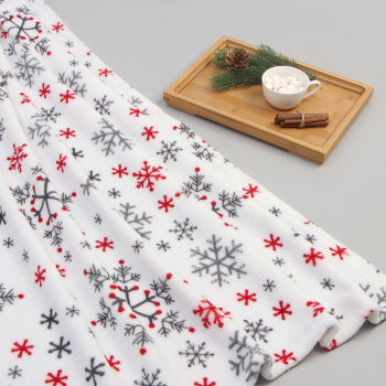 Плед 180*200см корал-флис Морозный узор белый Этель *1