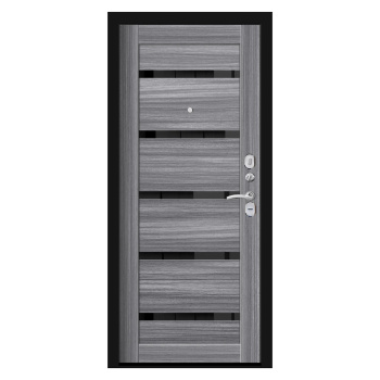 Дверь входная Двери Гуд Хит Nova, 960х2050х70 мм, левая, черный шелк/сандал серый