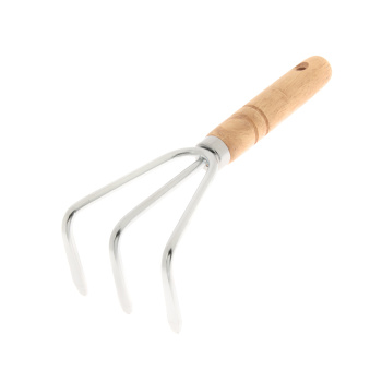 Рыхлитель 3-зубый, L-225, метал, нерж покр, дерев ручка (0532-3) ЦИ *1/24/144