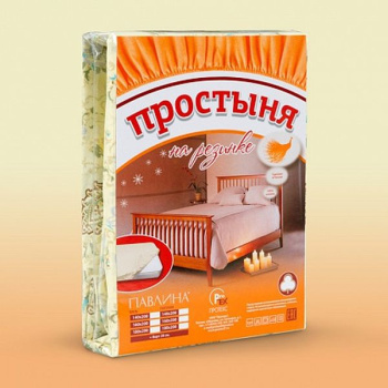 Простыня на резинке бязь 140*200см рис. в ассортименте Павлина