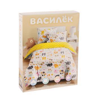 Постельное белье детское 1,5сп поплин Тинейджер Василек 71074/1 Только для котиков *1/7