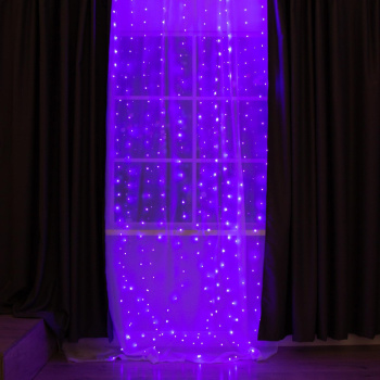 Гирлянда «Занавес роса» Luazon Lighting, 3х2.8 м, 8 режимов, фиолетовый, 300 LED, IP20, USB Гирлянда «Занавес роса» Luazon Lighting, 3х2.8 м, 8 режимов, фиолетовый, 300 LED, IP20, USB