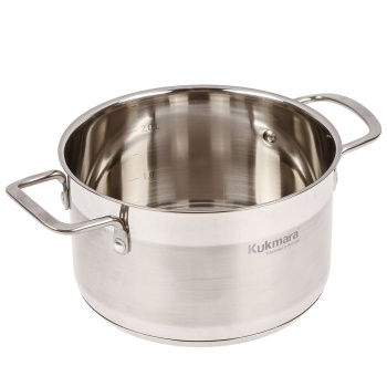 Кастрюля нерж. "Kukmara" "Orion" 2.5л Стекл.кр., d дна160мм (подх. д/Индукц.пл.) ORN-CA2518G *1/4