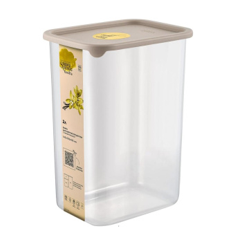 Банка для продуктов пластм. "Vanilla" 2л 140x105x195мм Латте SE168310005 "Sugar&Spice" *1/8 Банка для продуктов пластм. "Vanilla" 2л 140x105x195мм Латте SE168310005 "Sugar&Spice" *1/8