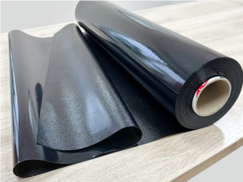 Клеёнка без основы "термо" с тиснением тонированная Черная шир. 0,8м, толщ.0,8мм GW-53012 *20