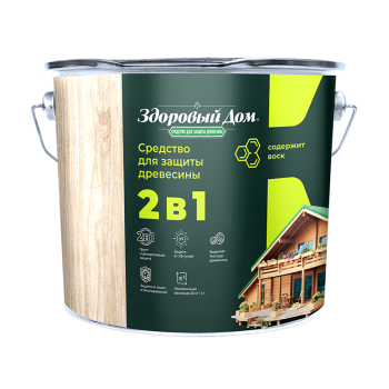 Защитно-декоративное покрытие для древесины 2 в1 Орегон 9 л Здоровый дом
