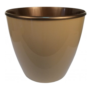 Кашпо пластм. "Les Couleurs" 21л, д.36см Св.Коричн./бронза кор. 160-5 (Tek.A.Tek) *1