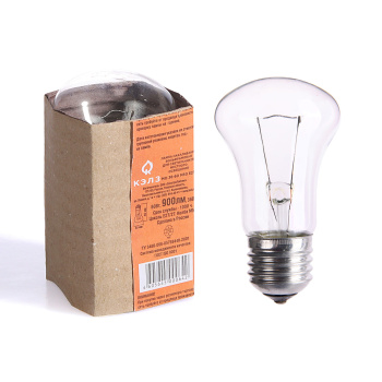 Лампа накаливания КЭЛЗ, Е27, груша, 60 Вт, 900 Лм, теплый белый свет
