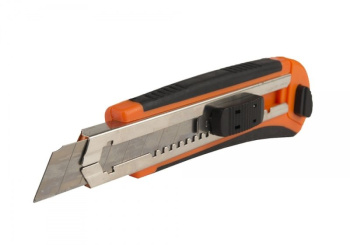 Нож строительный 18мм корпус двухкомпонентный направл.металл автофиксация(1076-08-04)STURM *1/10/200