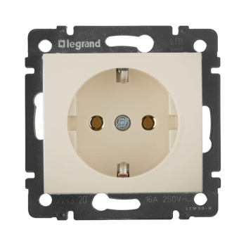 Механизм розетки "Valena" 1-м. с з/к., сл.кость Leg SchE 774320 *1/10