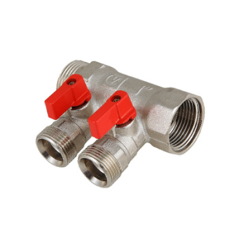 Коллектор VALTEC, 2 выхода, с отсекающими кранами, 3/4", 2х1/2"