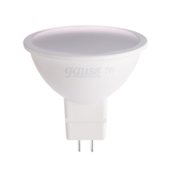 Лампа светодиодная Gauss Elementary, GU5.3, 7 Вт, рефлектор MR16, 550 Лм, 4000 К, нейтральный белый