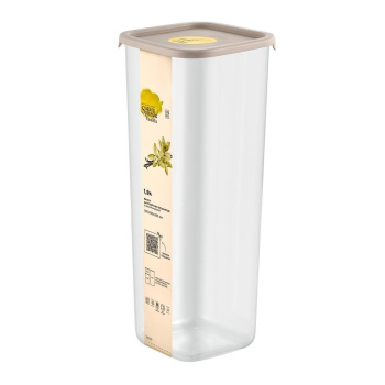 Банка для продуктов пластм. "Vanilla" 1,9л 105x105x265мм Латте SE168610005 "Sugar&Spice" *1/8 Банка для продуктов пластм. "Vanilla" 1,9л 105x105x265мм Латте SE168610005 "Sugar&Spice" *1/8