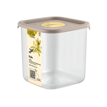 Банка для продуктов пластм. "Vanilla" 0,8л 105x105x105мм Латте SE168410005 "Sugar&Spice" *1/15 Банка для продуктов пластм. "Vanilla" 0,8л 105x105x105мм Латте SE168410005 "Sugar&Spice" *1/15