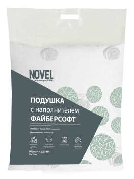 Подушка файберсофт 70*70см Simpl серая чехол п/э NOVEL *1/5
