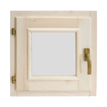 Форточка в парную, стеклопакет, 0,4х0,4 м, с ручкой, затвором, петлями, липа "Банные штучки" в кор./