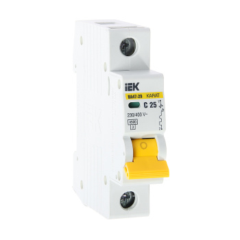 Автоматический выключатель IEK, 1 полюс, 25 А, 4.5 кА
