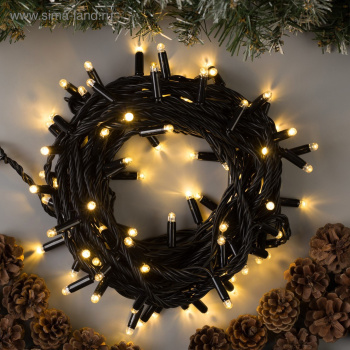 Гирлянда «Нить» Luazon Lighting, 10 м, мерцание, теплый белый, 100 LED, IP65, 220 В