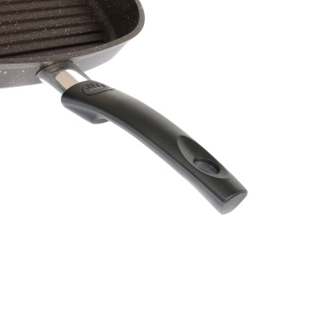 яяяСковорода алюм. а/приг.литая Kukmara "Мраморная" кофейн."Гриль"28х28см С.р.Ст.к.сгкмк282а *1/6