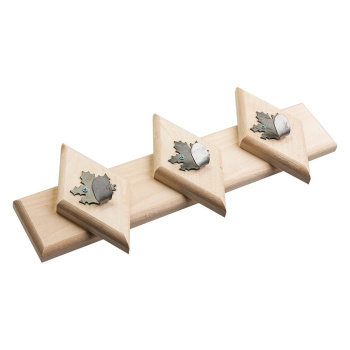 Вешалка 32*14 см, 3 металлических крючка-клён /4