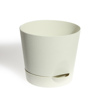 Кашпо пластм. "Le Parterre" 1,4л d верха 150мм h135мм с поддоном Кремовый 203-6 (Tek.A.Tek)*1/24