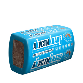 Утеплитель АкустиKNAUF, 50 мм, 16 плит, 12 м² Утеплитель АкустиKNAUF, 50 мм, 16 плит, 12 м²