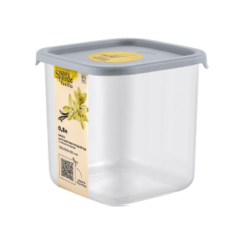 Банка для продуктов пластм. "Vanilla" 0,8л 105x105x105мм Трюфель SE168410025 "Sugar&Spice" *1/15 Банка для продуктов пластм. "Vanilla" 0,8л 105x105x105мм Трюфель SE168410025 "Sugar&Spice" *1/15