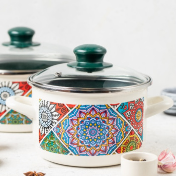 Кастрюля эмалированная "Султана" 4,75л d24см Стекл.кр. 3154 ("МЕТРОТ" Сербия) *1/4