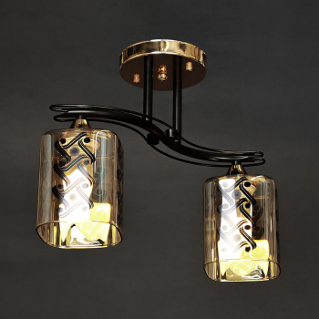 Люстра Verner Lighting A3944/2, 40 Вт, Е27, 2 лампы, черный/золото