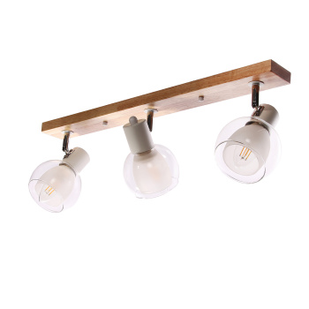 Светильник настенный (спот) N5105/3 WT+WOOD Е27 3*40Вт ( l=650;w=100;h=170)  VERNER LIGHTING *1