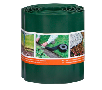 Бордюрная лента Садовая для грядок, клумб "гофра" пласт. выс.15см дл.9м Хаки Б-15/9 (Протэкт) *1/2