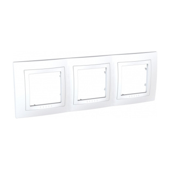 Рамка "Unica" 3-м. бел. с декор. накл. SchE MGU2.006.18  *1/10
