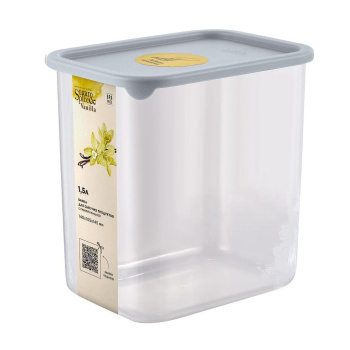 Банка для продуктов пластм. "Vanilla" 1,5л 140x105x146мм Трюфель SE168210025 "Sugar&Spice" *1/8 Банка для продуктов пластм. "Vanilla" 1,5л 140x105x146мм Трюфель SE168210025 "Sugar&Spice" *1/8