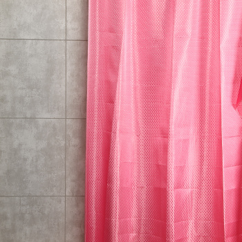Штора для ванной "V-line" п/эстер 180*180см "Бриллиант" Ромб-розовая *1/20