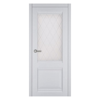 Дверное полотно остекленное Сиена экошпон софт белый 700 мм Аркада