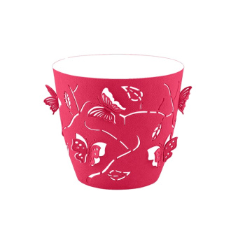 яяяКашпо пластм. "Butterflies" 1,4л d145мм ягодно-розовый LF101210054 ("Lucky Friday") *1/10