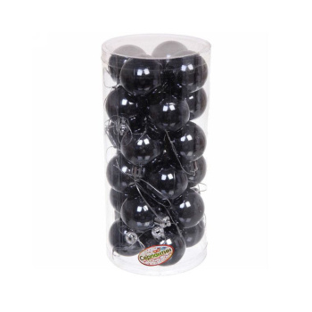 Набор новогодних шаров "Глянец", диаметр 4 см, 24 шт., графит